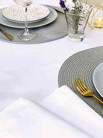 Ecotton Скатертина Ecotton DUCK 170х220 см водовідштовхувальна біла White 23128 Киев