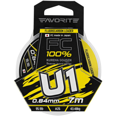 Флюорокарбон Favorite U1 FC 7m 26/0.84mm 95.9lb/43.48kg (1693.11.96) Винница - изображение 2