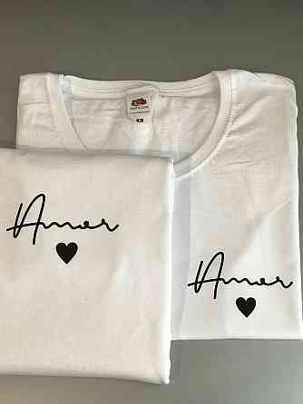 Парні футболки для хлопця та дівчини з написом Amore Чернівці