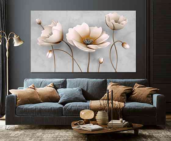 Картина холст у вітальню / спальню   Маки    MLP_75 ( 60х30см ) 80х160см Київ