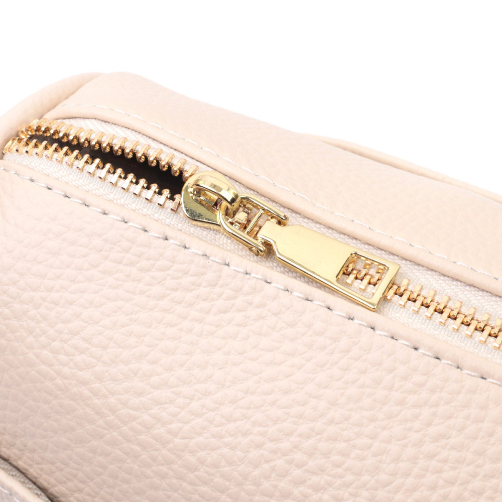 Компактна сумка крос-боді для жінок з натуральної шкіри на кожен день Vintage 22591 Біла Київ - фото 7