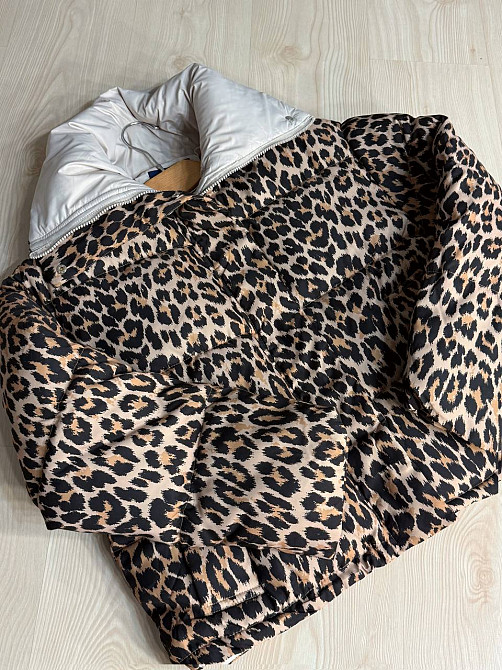 Куртка жіноча Joy one 8318 пуффер комір стійка коротка леопардовий принт коричнева, коричневий, M Київ - фото 2