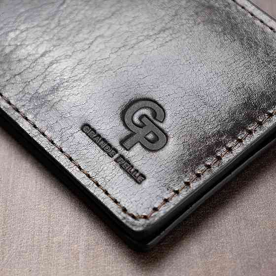 Мужской практичный зажим для денег GRANDE PELLE 11403 Темно-коричневый Киев