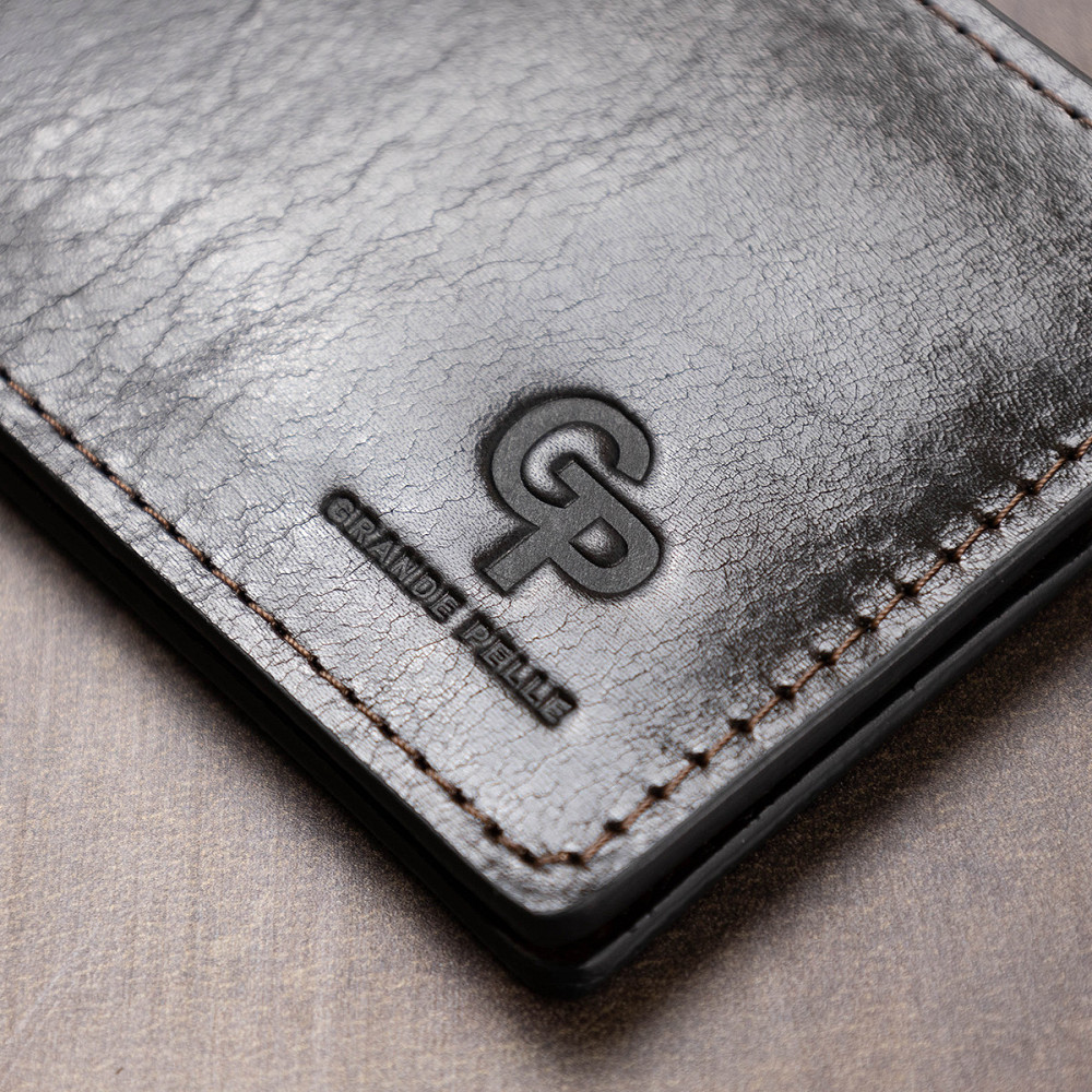 Чоловічий практичний затиск для грошей GRANDE PELLE 11403 Темно-коричневий Київ - фото 2