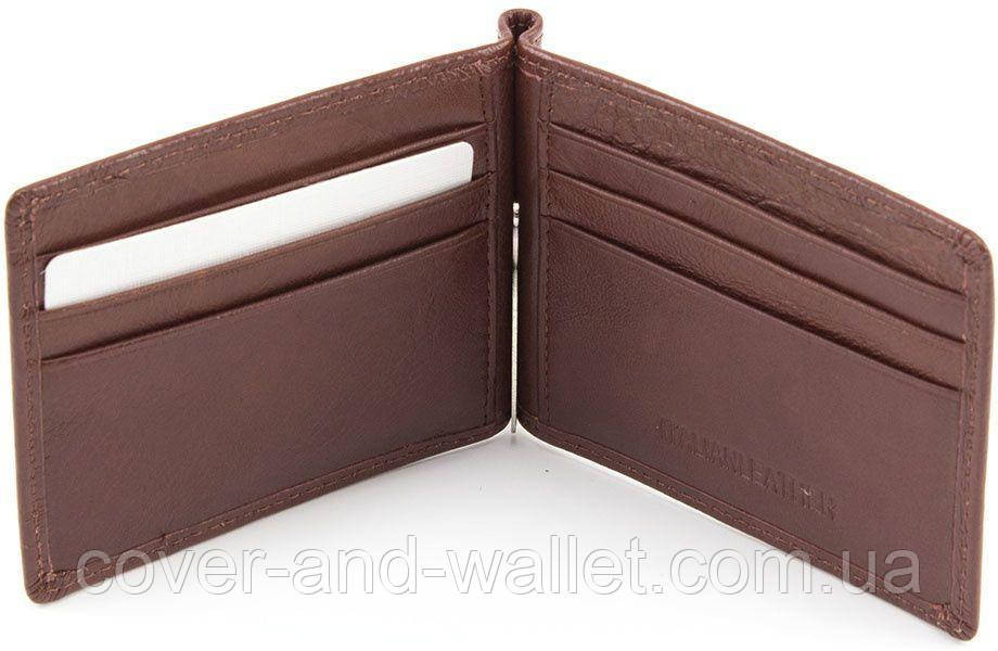 Коричневый кожаный зажим для купюр с блоком для карт ST B470 coffee Киев - изображение 8