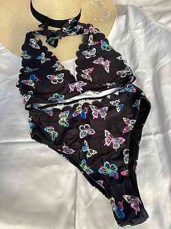 Жіночий роздільний купальник з принтом Чорний S Харків