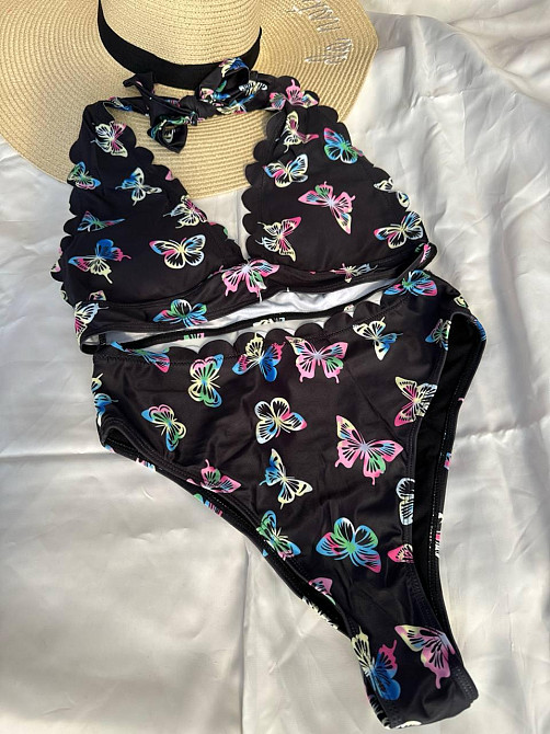 Женский раздельный купальник с принтом Черный S Харьков - изображение 3