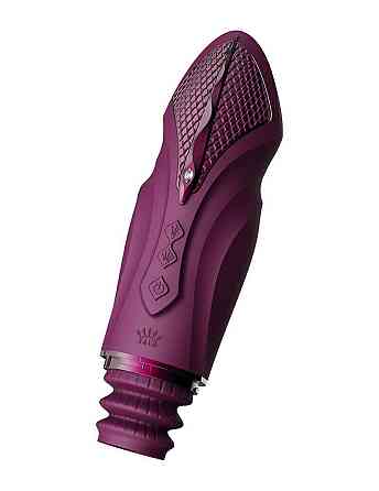 Компактна смарт секс-машина Zalo – Sesh Velvet Purple, 2 насадки, пульт ДК, кристал Swarovski Sex Aura Київ