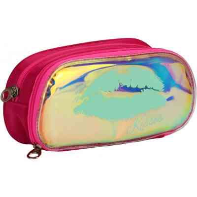 Пенал Cool For School 2 відділення неоновий з помпоном Блакитний (CF6618-blue) Вінниця