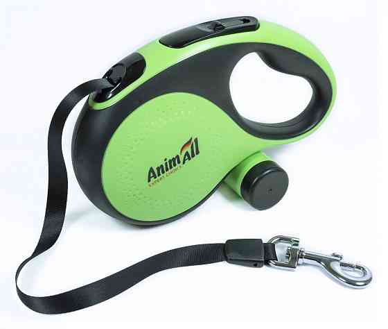 AnimAll Рулетка-повідець з диспенсером ХL до 50 кг/8 метрів, зелена Київ