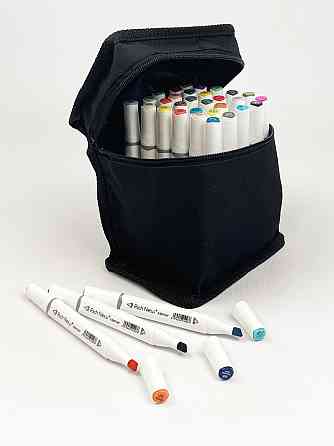 Набір якісних спиртових маркерів Rich New для малювання і скетчинга 36 кольору, маркери в чорній сумці Кам'янець-Подільський