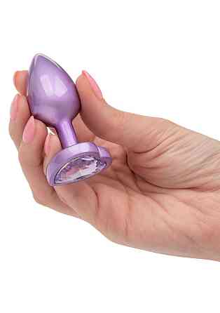 Анальная пробка CalExotics Diamond Heart Plug Small, фіолетова, 5,7 × 3,2 см Sex Aura Київ