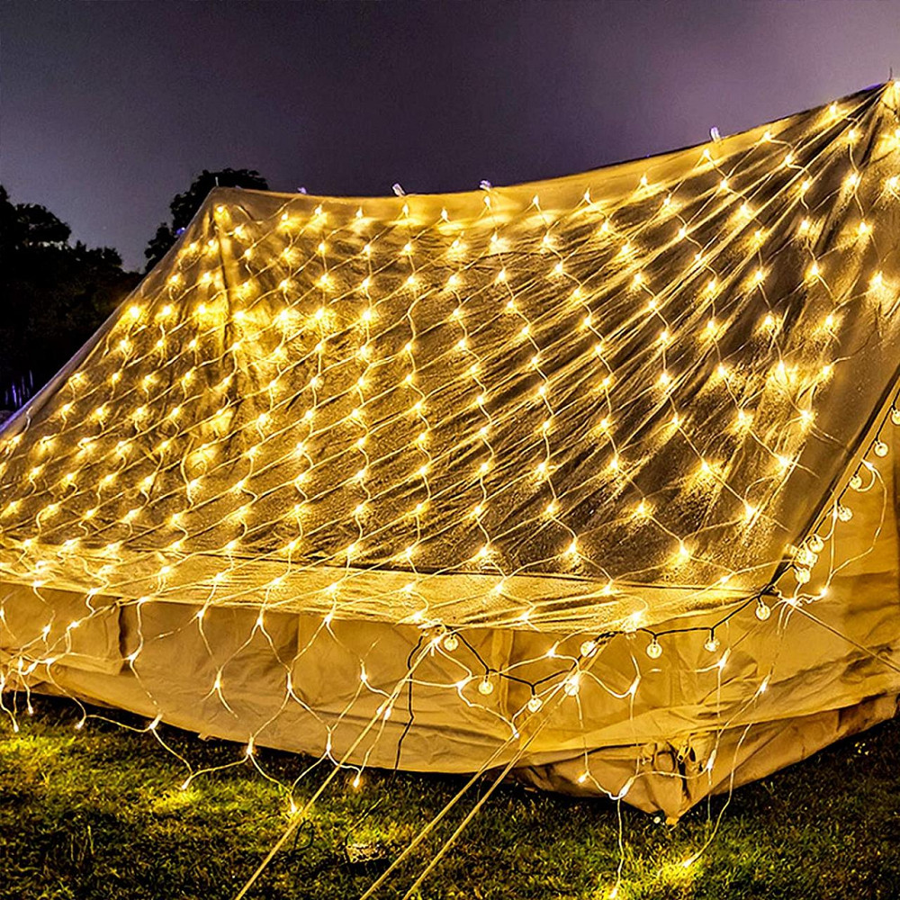 Светодиодная гирлянда сетка 3м×2м 280LED с прозрачным проводом теплый белый Киев - изображение 4
