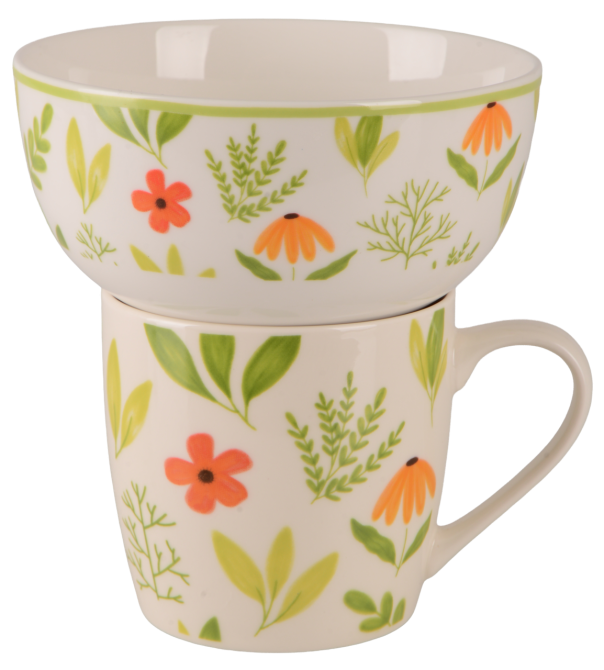 Набір для сніданку Limited Edition Flowers Green, 2 предмети (7137041) Київ - фото 1