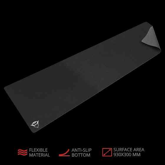 Ігровий килимок для миші та клавіатури Trust Gaming GXT 758 XXL, 930x300 мм, нековзка основа, чорний Київ