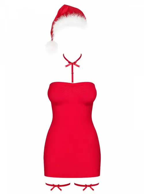 Сорочка Obsessive Kissmas chemise red 2XL/3XL Львов - изображение 3