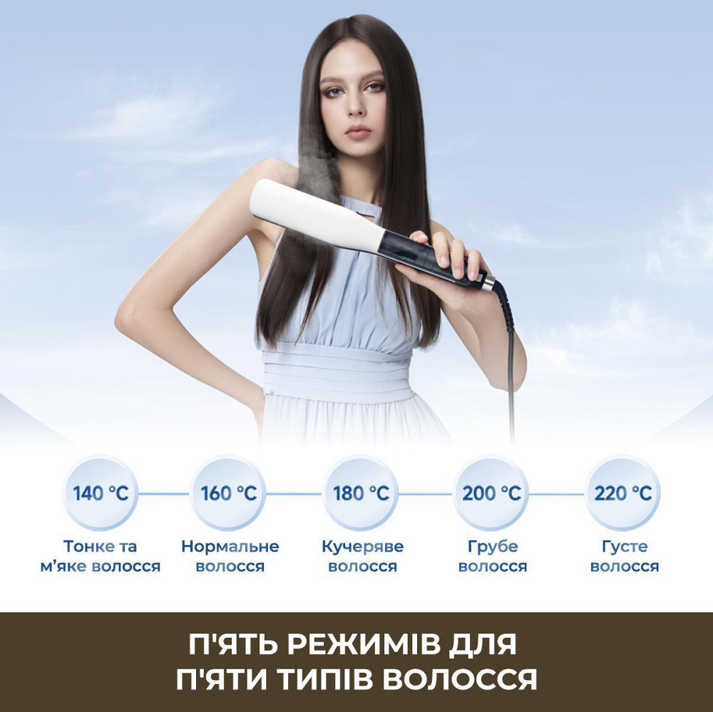 Праска (випрямляч) для волосся Dreame AuraSteam Straight White (AA01A) ( 25890 ) Харьков - изображение 9