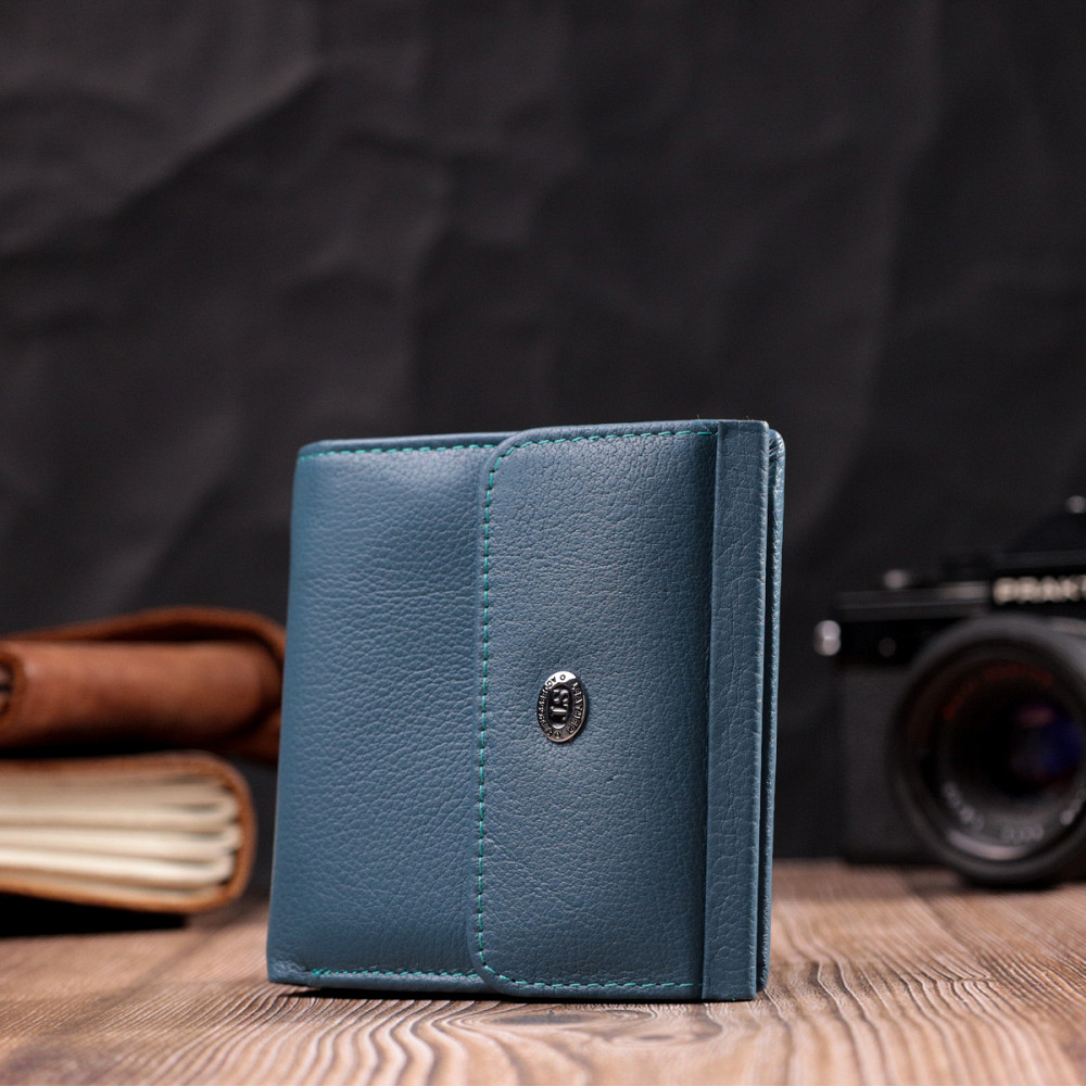 Стильний жіночий гаманець середнього розміру Бірюзовий (ST Leather) Київ - фото 2
