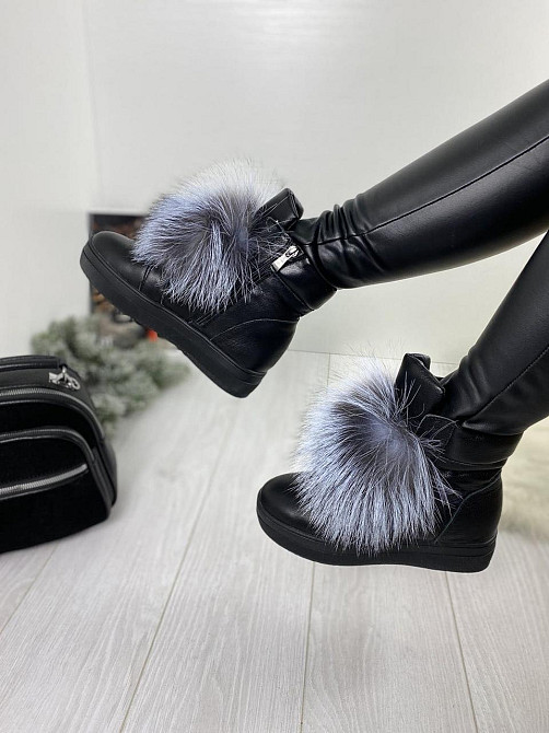 ITTS Угги жіночі ITTS чорні натуральна шкіра висота 13 см ( -8) Коломия - фото 7