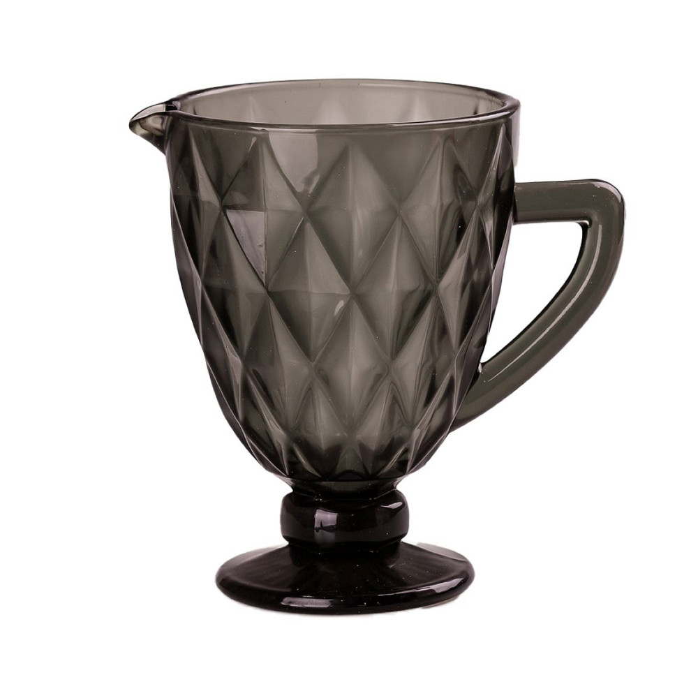 TS Kitchen Глечик для напоїв із товстого скла 1 л гранований сірий HP038G Коломыя - изображение 1