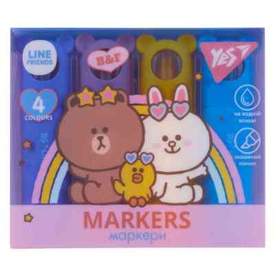 Набор маркеров Yes текстовый Line Friends 4 шт (391105) Винница