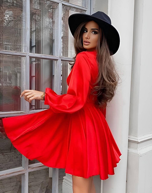 Жіноча вечірня романтична міні сукня шовк Одеса - фото 2