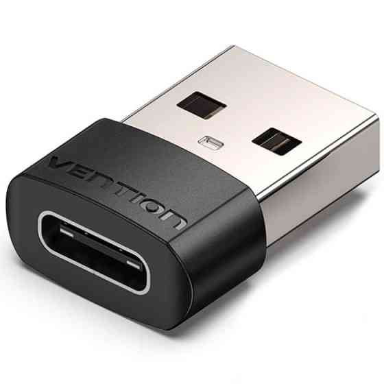 Перехідник USB 2.0 Type-A  AМ --> USB Type-C (F)  PVC Vention чорний Вінниця