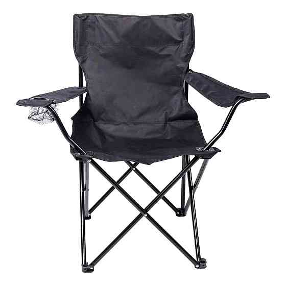 Lugi Крісло розкладне туристичне 50х80х80 см з підстаканником Чорне SJ-0014B Київ