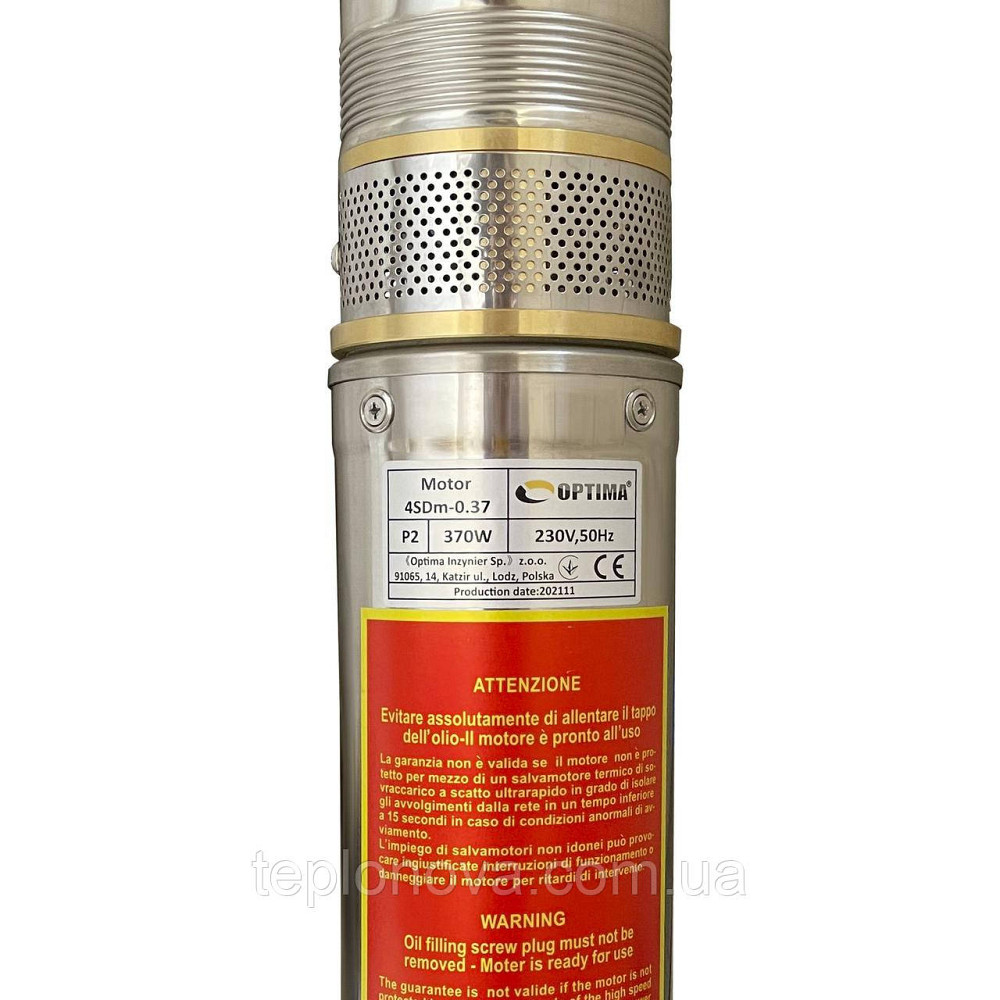 Насос скважинный с повышенной уст-тью к песку  OPTIMA  4SDm3/ 6 0,37 кВт 44м + пульт+кабель 25м NEW Черновцы - изображение 3