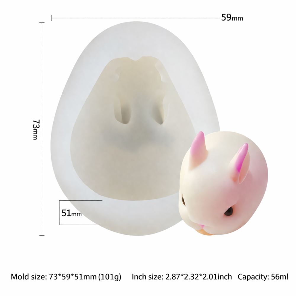 Силіконовий 3D молд Зайчик пасхальний об’ємна форма кролик Київ - фото 2