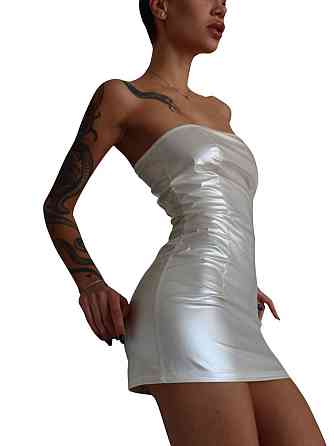 Мини-платье D&A, L, white, nylon-lycra открытые плечи с молнией на всю длину Sex Aura Киев