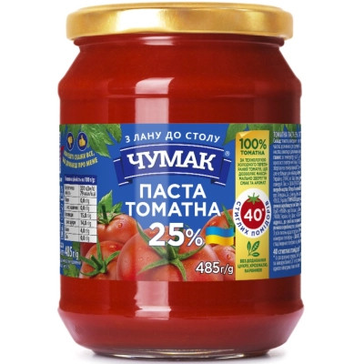 Соус Чумак Томатна паста 25% 485 г с/б (4823096008189) Вінниця - фото 1