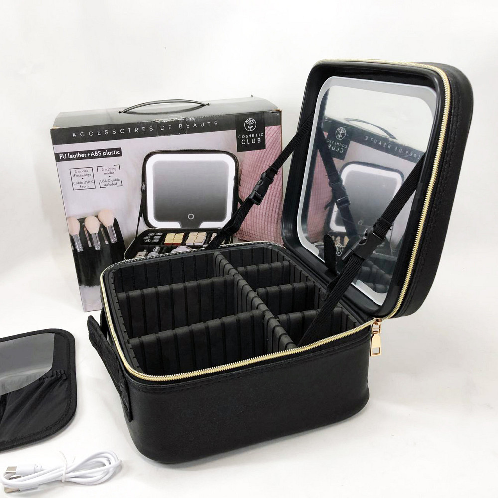 Підставка для зберігання косметики, Бьюті кейс із дзеркалом для косметики Дорожній набір краси OC-90 Львів - фото 2