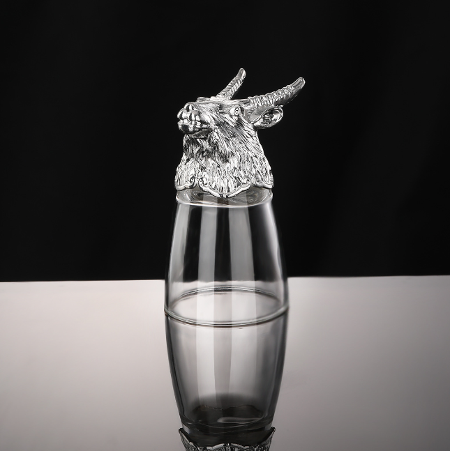 Набор рюмок Китайский гороскоп 30 мл х 12 шт Графин 300 мл в Кейсе Круглый бамбуковый Разнос Серебро Кременчуг - изображение 10