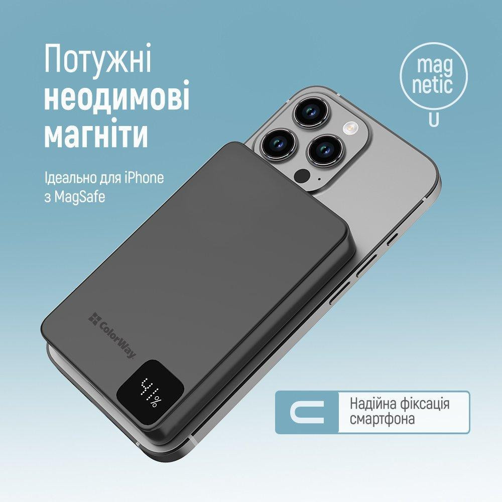 Універсальна мобільна батарея ColorWay 15W MagSafe 10000 mAh Black (CW-PB100LPA1BK-WPDD) ( 18085 ) Харків - фото 8