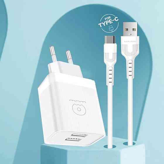 Сетевое зарядное устройство с кабелем WUW-T92 2USB/2.4A set type-c Одесса