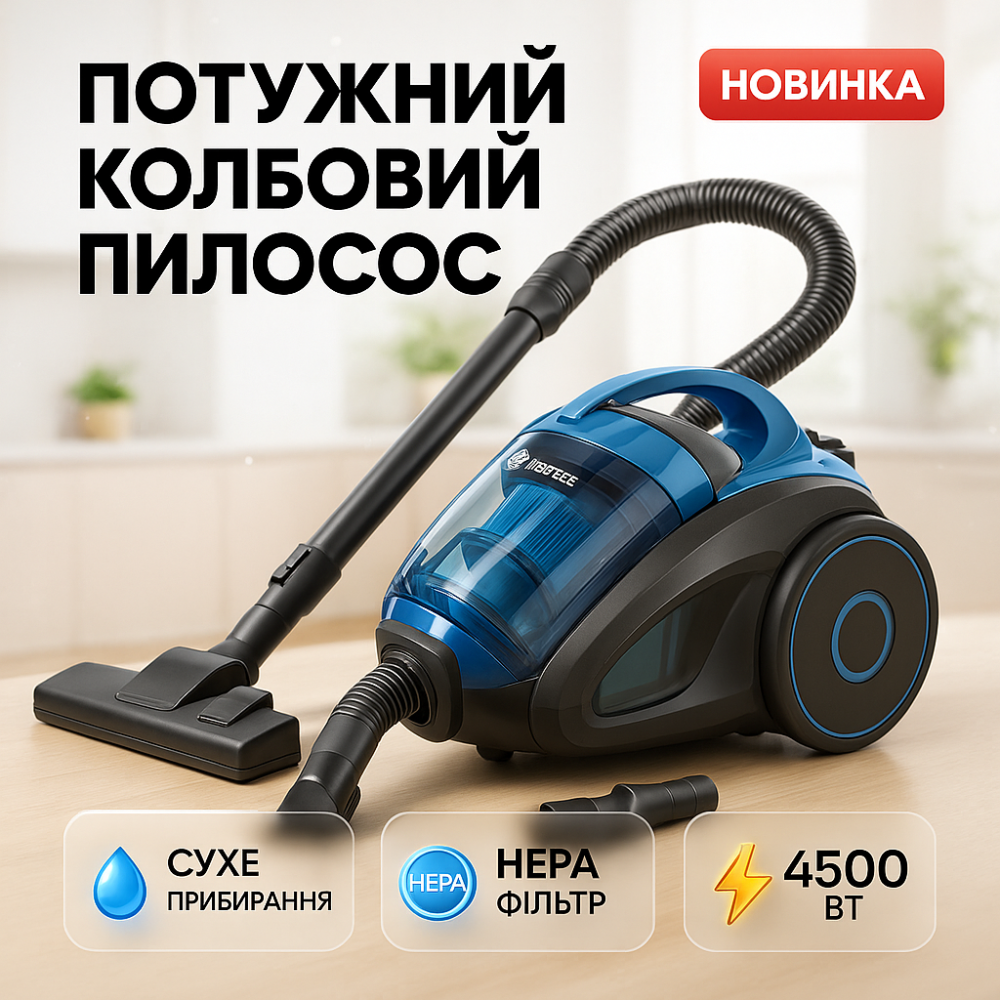 Пилосос контейнерний без мішка Domotec MS-4404 4500 Вт, Пилосос з хорошим всмоктуванням XW-94 Львів - фото 11