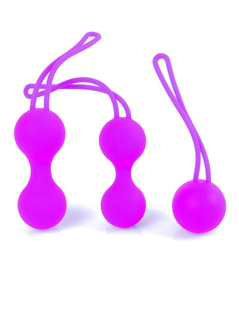 Набір вагінальних кульок - Silicone Kegal Balls Set Purple Sex Aura Київ - фото 1
