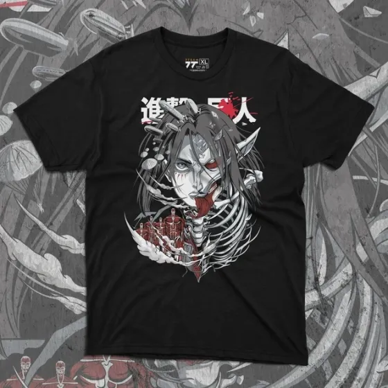 Футболка для подростка мальчика с принтом Атака титанов Ерен Йегер 4 Размер 160 Anime10128 Днепр