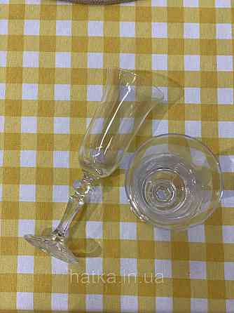 Набір келихів для шампанського флют 6 шт BOHEMIA "Falco" 150 мл прозоре скло з гарною ніжкою Київ