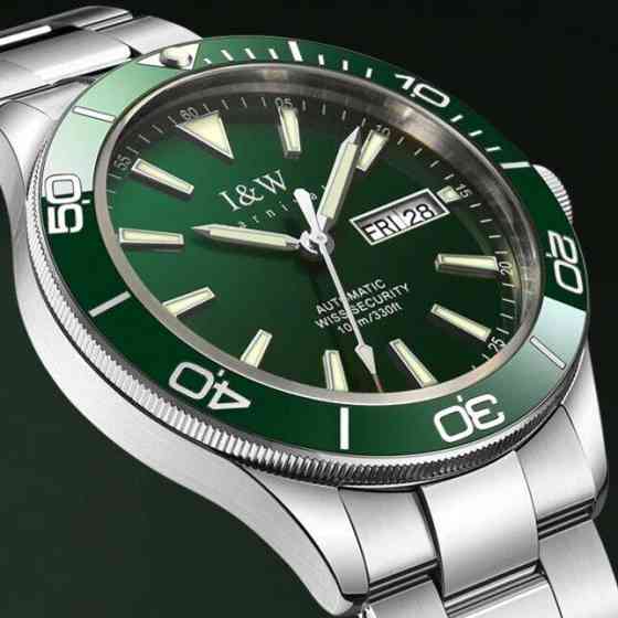 Годинник чоловічий механічний Carnival Diver Leather Deluxe 10 Bar (2 ремінці) Вінниця