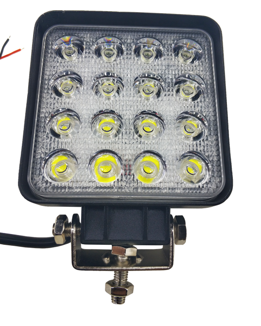 LED (Лед) фара квадратна МТЗ 48W, (16 діодів х 3 ват = 48 Ват), широкий промінь 10/30 V 6000 K Мукачево - фото 1