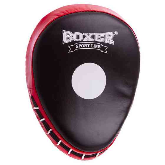 Лапа вигнута для боксу та єдиноборств BOXER 2010-01 розмір 19х23х4 см чорний-червоний Київ