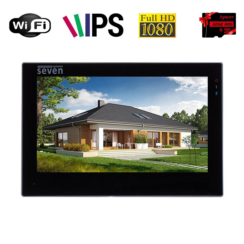 IP-відеодомофон 7 дюймів з Wi-Fi SEVEN DP-7577FHDW - IPS black Київ - фото 2