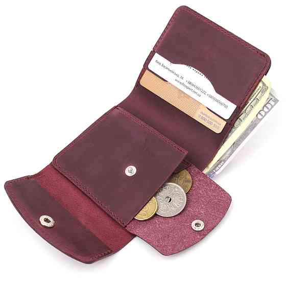 Кожаное матовое портмоне Shvigel 16616 Бордовый Киев