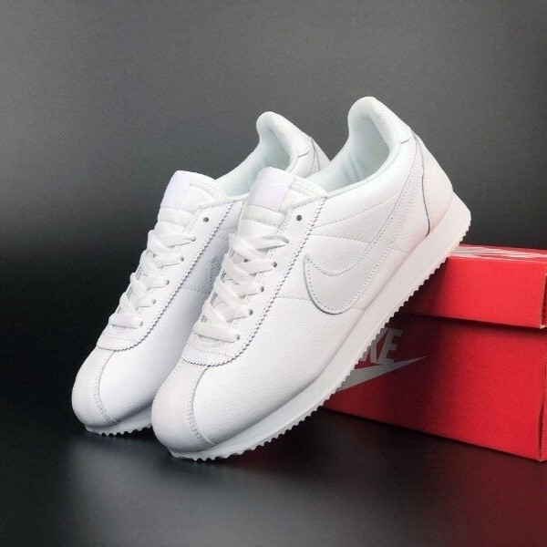 Мужские Кроссовки Nike Cortez Белые Кожаные Найк (размеры: 43,44,45,46) Видео Обзор Днепр - изображение 2