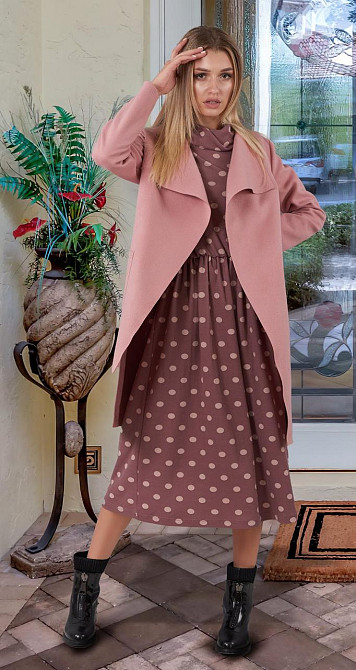 Трикотажне плаття в горох (44) Київ - фото 1