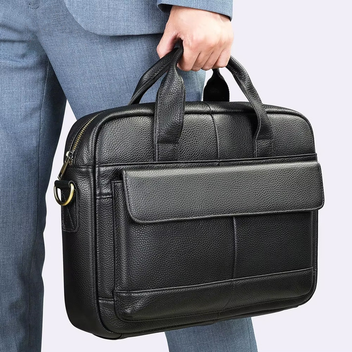 Чоловіча шкіряна сумка для ноутбука з італійської шкіри, формат А4, преміум клас OR-60 Львів - фото 5