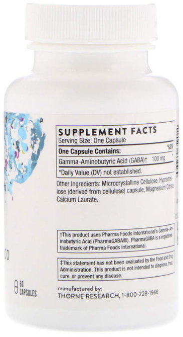 Гамма-аминомасляная кислота ГАБА Thorne Pharma GABA-100 60 кап Киев - изображение 2