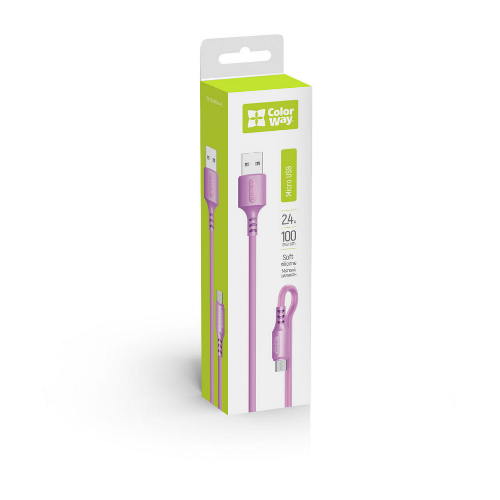 Кабель USB MicroUSB ColorWay CW-CBUM044-PU 2,4A 1м фіолетовий Житомир